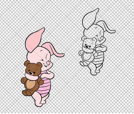 Baby Piglet - Winnie The Pooh 003, Svg, Dxf, Eps, Png - SvgShopArt