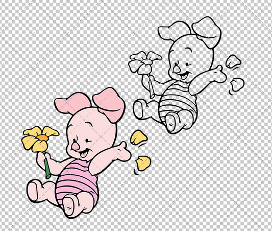 Baby Piglet - Winnie The Pooh, Svg, Dxf, Eps, Png - SvgShopArt