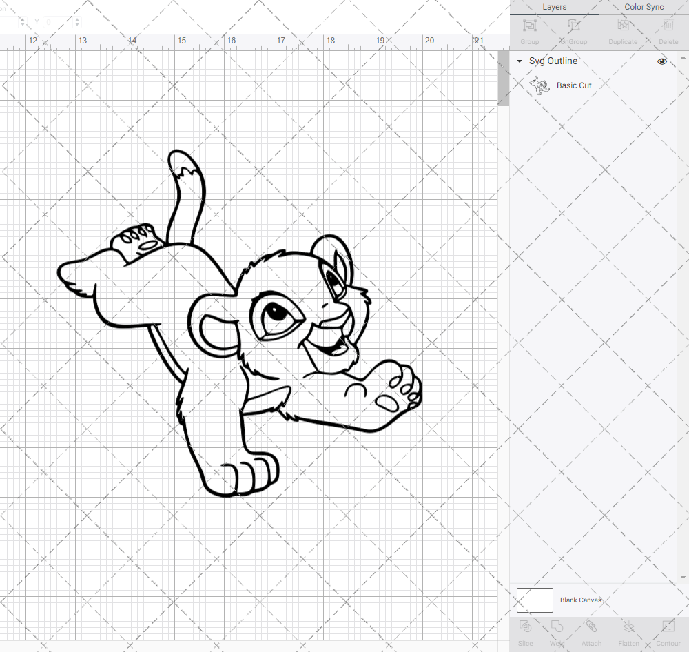Baby Simba - The Lion King 003, Svg, Dxf, Eps, Png - SvgShopArt