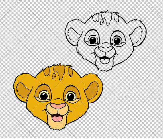 Baby Simba - The Lion King, Svg, Dxf, Eps, Png - SvgShopArt