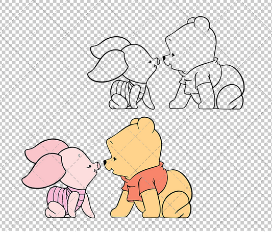 Baby Winnie and Piglet - Winnie The Pooh 002, Svg, Dxf, Eps, Png - SvgShopArt