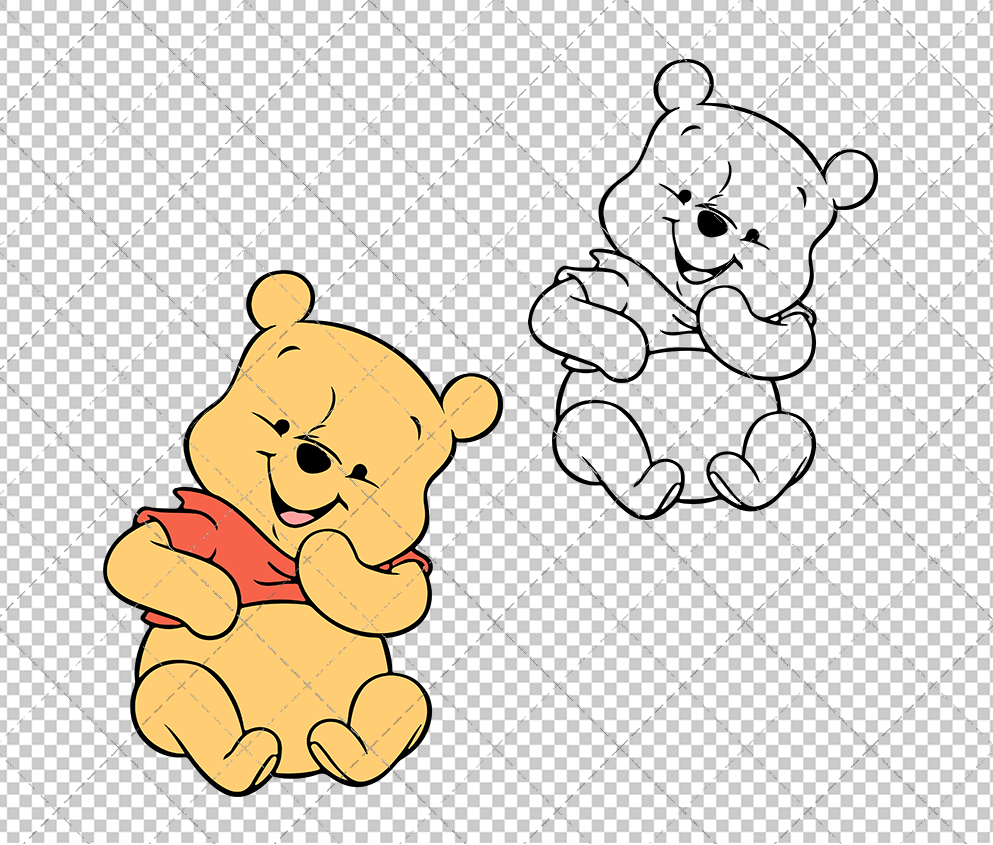 Baby Winnie The Pooh 002, Svg, Dxf, Eps, Png - SvgShopArt