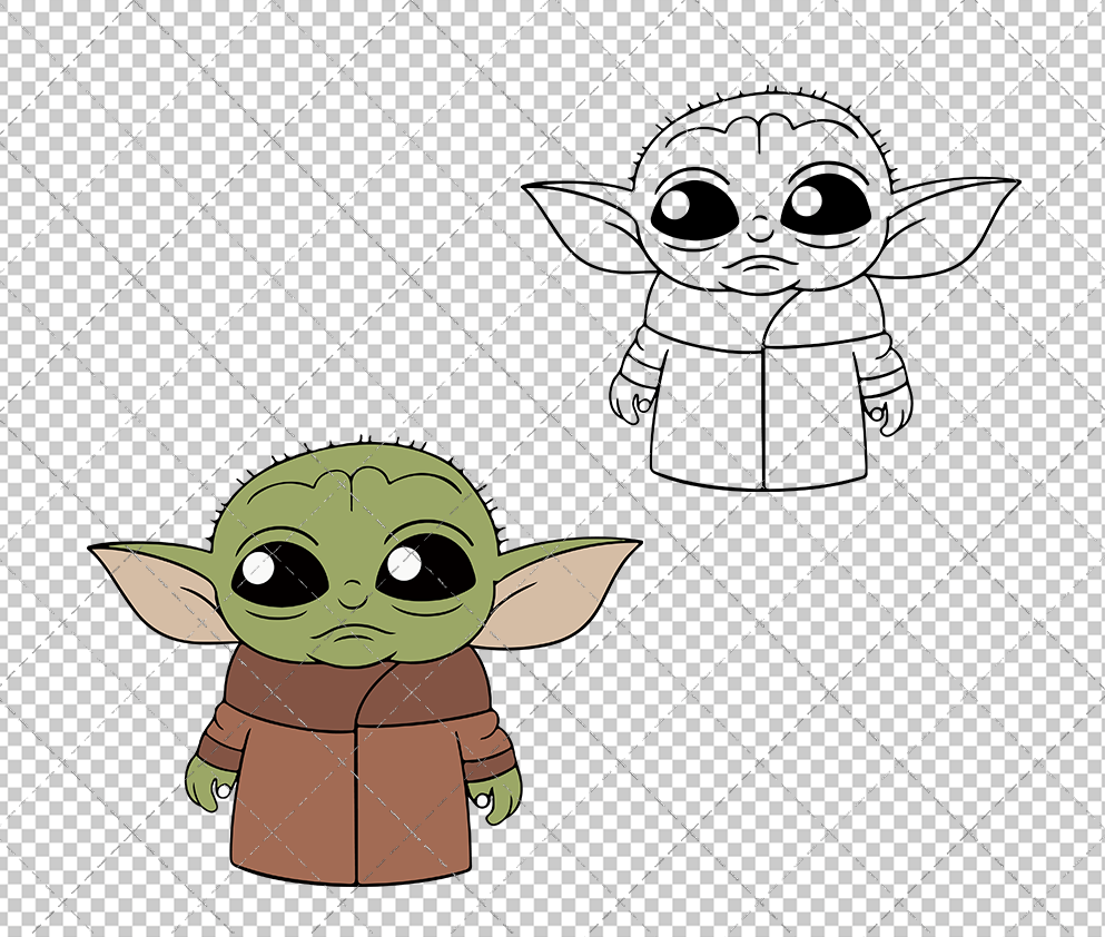 Baby Yoda - Mandalorian, Svg, Dxf, Eps, Png - SvgShopArt