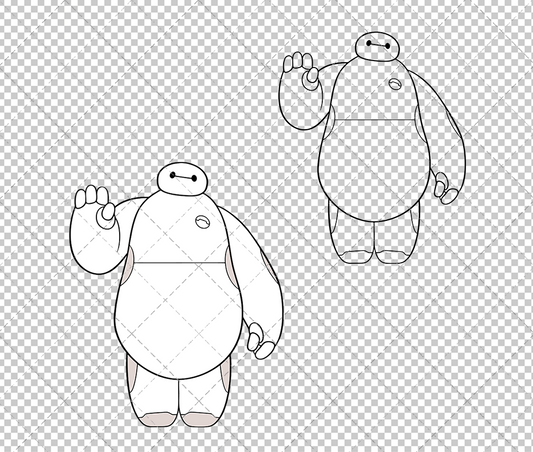 Baymax - Big Hero, Svg, Dxf, Eps, Png - SvgShopArt