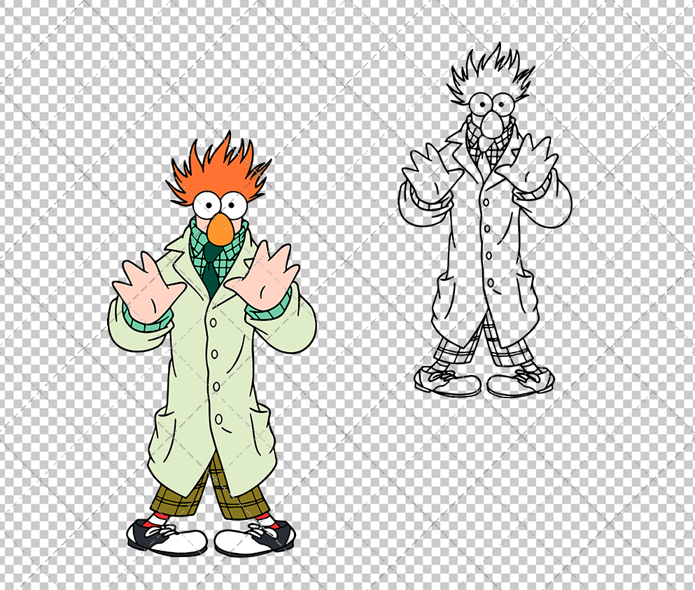 Beaker - The Muppet 002, Svg, Dxf, Eps, Png - SvgShopArt
