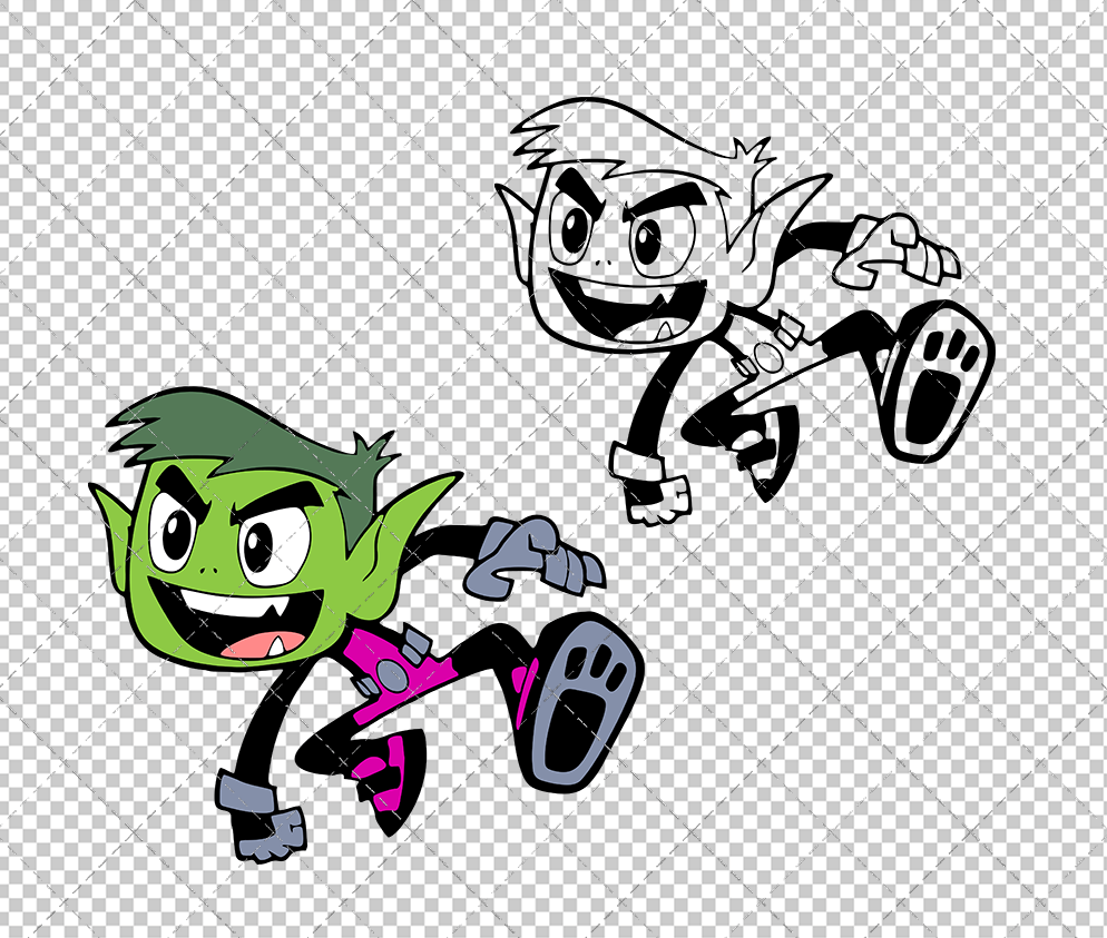 Beast Boy - Teen Titans Go 002, Svg, Dxf, Eps, Png - SvgShopArt