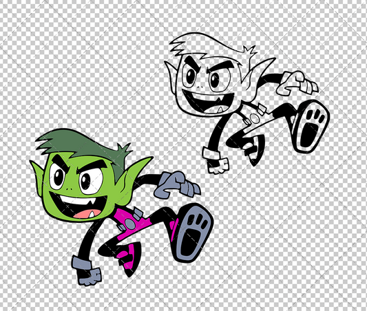 Beast Boy - Teen Titans Go 002, Svg, Dxf, Eps, Png - SvgShopArt