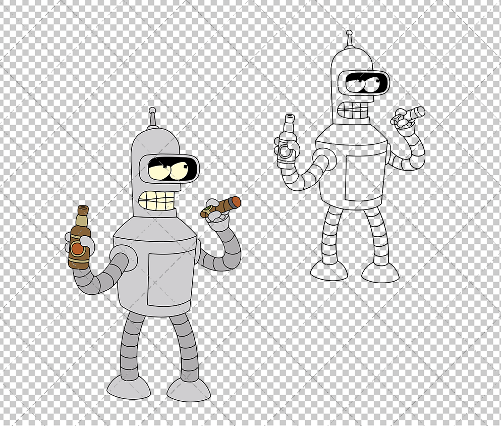Bender - Futurama, Svg, Dxf, Eps, Png - SvgShopArt