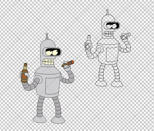 Bender - Futurama, Svg, Dxf, Eps, Png - SvgShopArt