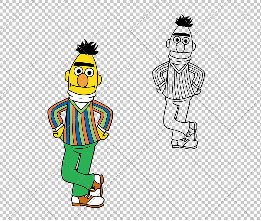Bert - Sesame Street 002, Svg, Dxf, Eps, Png - SvgShopArt
