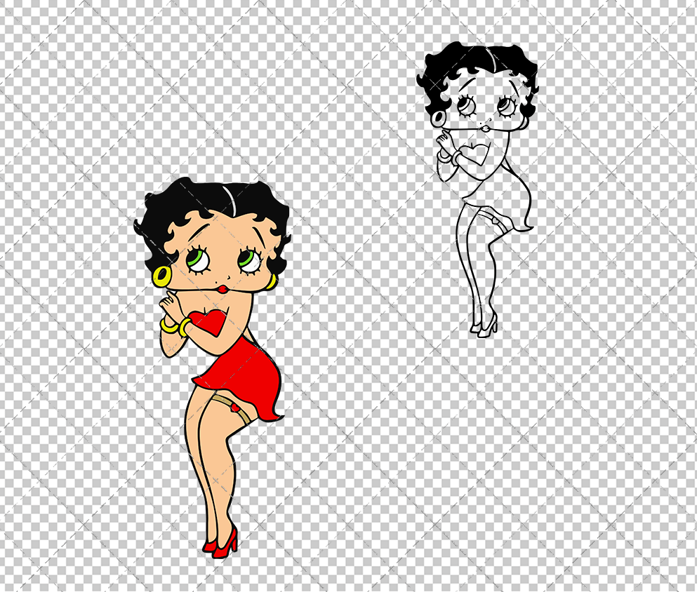 Betty Boop 004, Svg, Dxf, Eps, Png - SvgShopArt