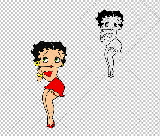Betty Boop 004, Svg, Dxf, Eps, Png - SvgShopArt