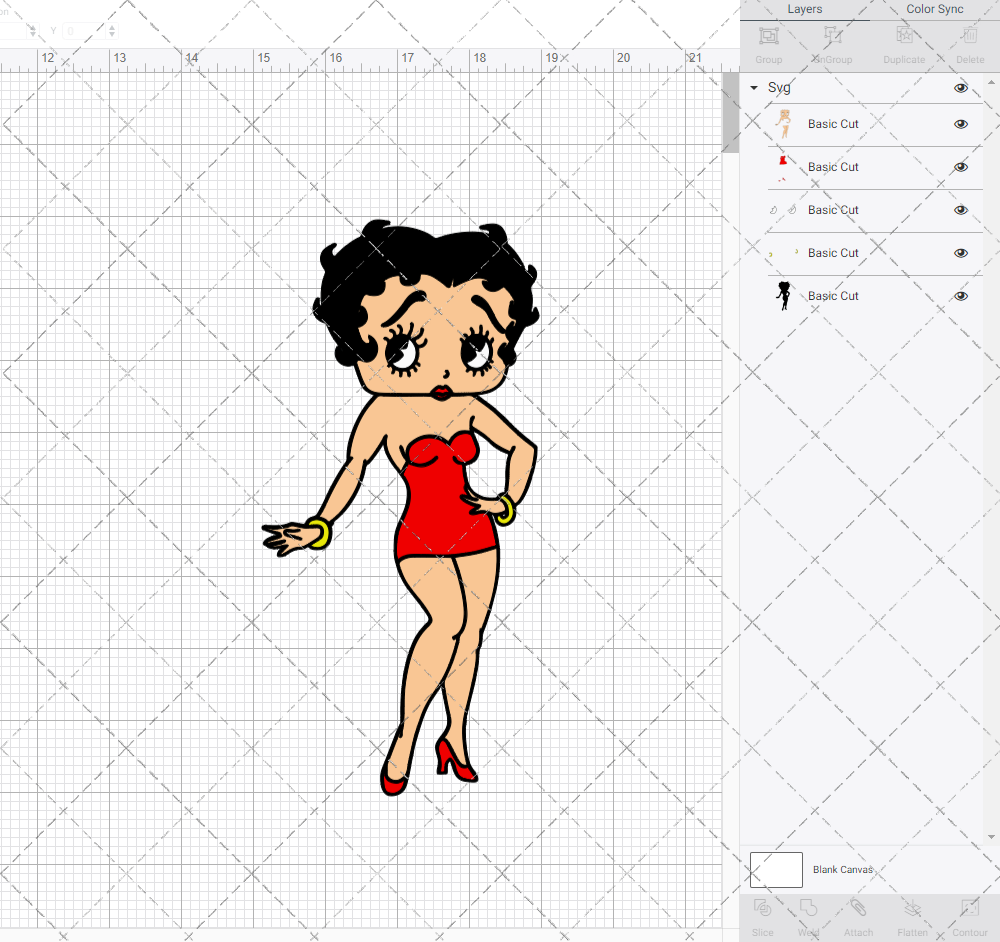 Betty Boop 005, Svg, Dxf, Eps, Png - SvgShopArt