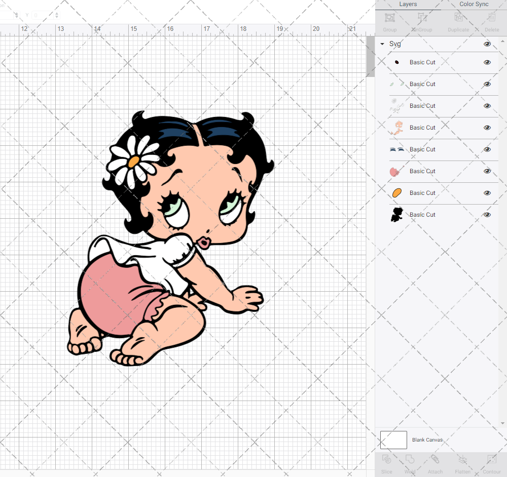 Betty Boop Baby 002, Svg, Dxf, Eps, Png - SvgShopArt