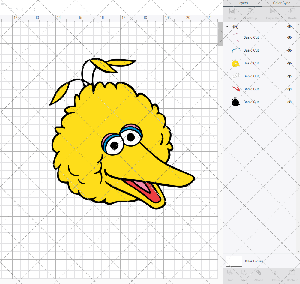Big Bird - Sesame Street 002, Svg, Dxf, Eps, Png - SvgShopArt