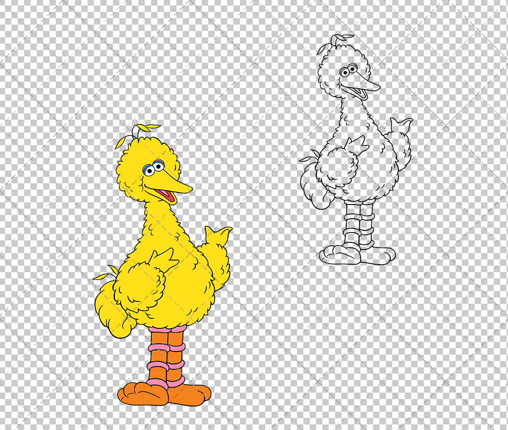 Big Bird - Sesame Street, Svg, Dxf, Eps, Png - SvgShopArt