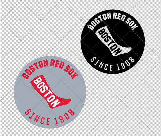 Boston Red Sox Circle 1908, Svg, Dxf, Eps, Png - SvgShopArt