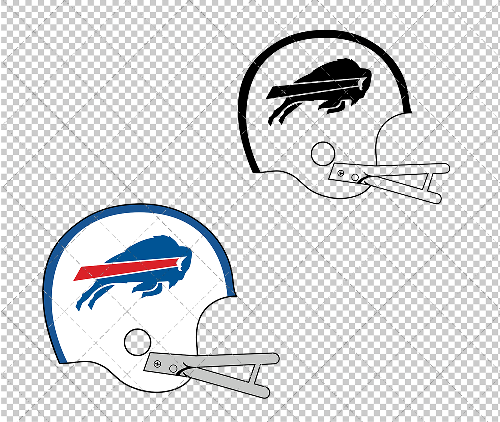 Buffalo Bills Helmet 1974, Svg, Dxf, Eps, Png - SvgShopArt