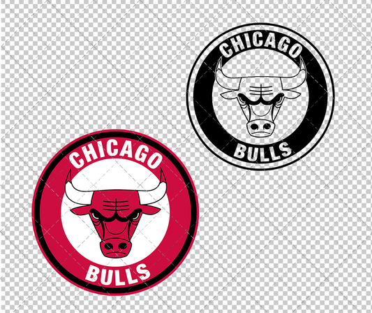 Chicago Bulls Circle 1972, Svg, Dxf, Eps, Png - SvgShopArt