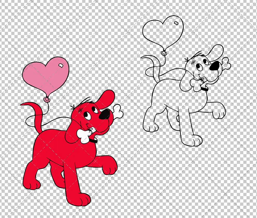 Clifford - Big Red Dog, Svg, Dxf, Eps, Png - SvgShopArt
