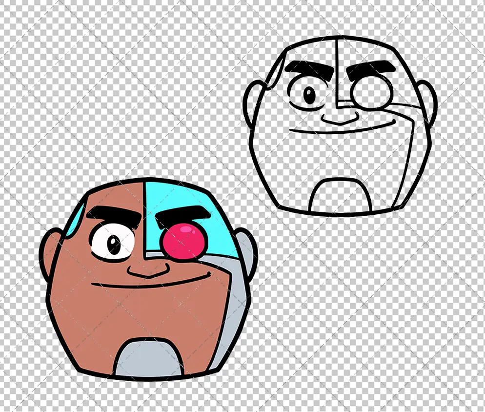 Cyborg - Teen Titans Go, Svg, Dxf, Eps, Png - SvgShopArt