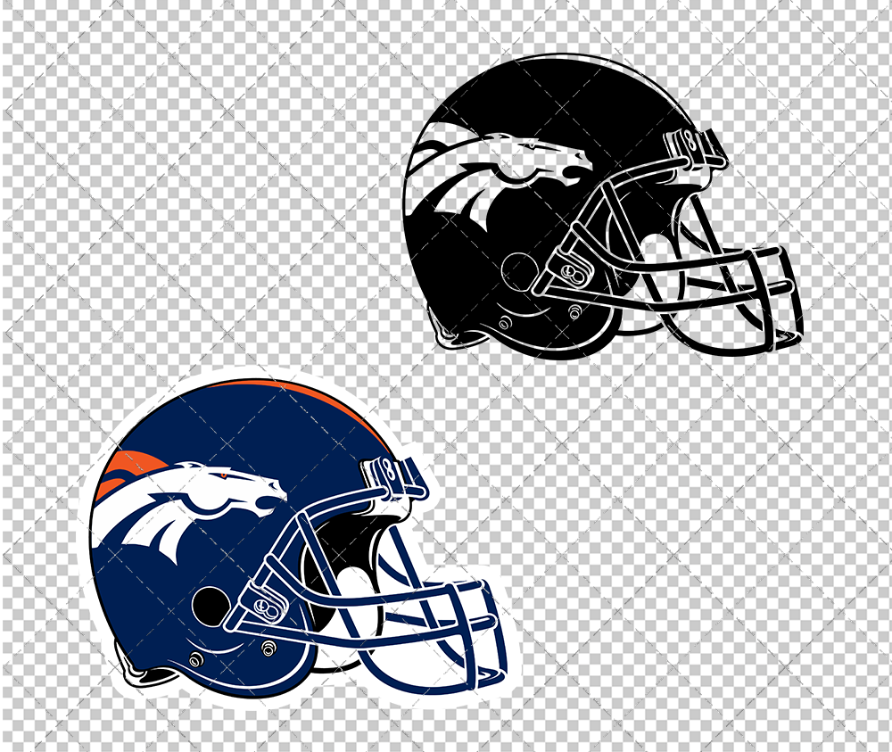 Denver Broncos Helmet 1997 002, Svg, Dxf, Eps, Png - SvgShopArt