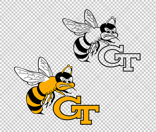 Georgia Tech Yellow Jackets Secondary 1975 002, Svg, Dxf, Eps, Png - SvgShopArt