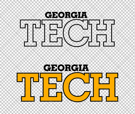 Georgia Tech Yellow Jackets Wordmark 1976 002, Svg, Dxf, Eps, Png - SvgShopArt