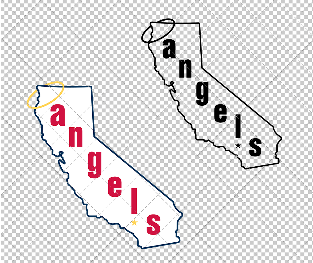 Los Angeles Angels 1971, Svg, Dxf, Eps, Png - SvgShopArt