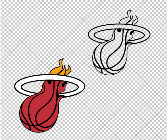 Miami Heat Alternate 1999, Svg, Dxf, Eps, Png - SvgShopArt