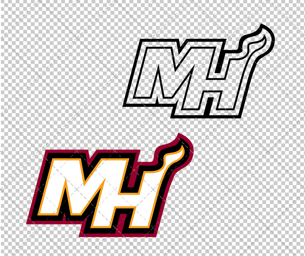 Miami Heat Alternate 2008 002, Svg, Dxf, Eps, Png - SvgShopArt