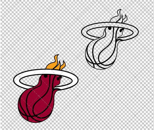 Miami Heat Alternate 2008, Svg, Dxf, Eps, Png - SvgShopArt
