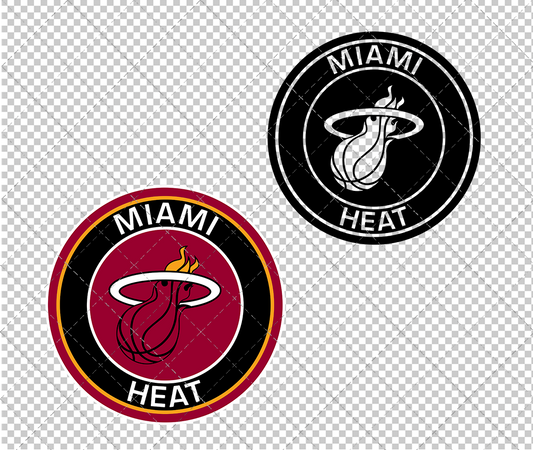 Miami Heat Circle 2008, Svg, Dxf, Eps, Png - SvgShopArt