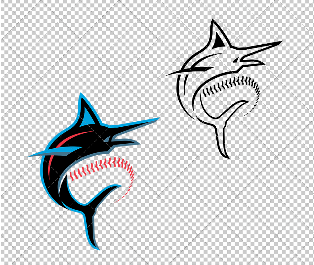 Miami Marlins Alternate 2019 002, Svg, Dxf, Eps, Png - SvgShopArt