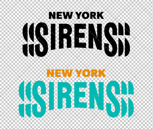 New York Sirens Wordmark 2024, Svg, Dxf, Eps, Png