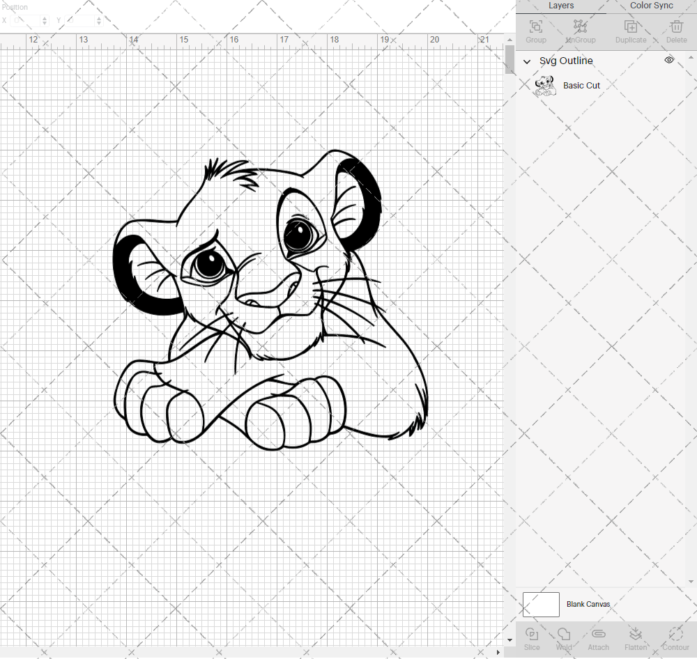 Young Simba - The Lion King 003, Svg, Dxf, Eps, Png - SvgShopArt