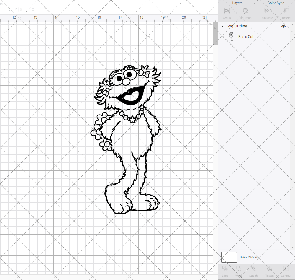Zoe - Sesame Street 002, Svg, Dxf, Eps, Png - SvgShopArt